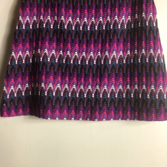 FREE PEOPLE Mini skirt purple & pink CHEVRON print - Picture 8 of 10